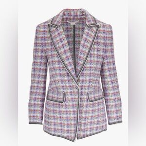 RRPUS$798 Veronica Beard Etney tweed Dickey blazer jacket in lavender multi US12